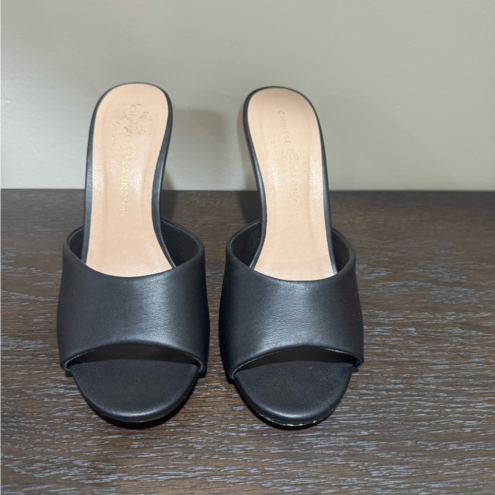 Chinese Laundry Black Open-Toe Heels